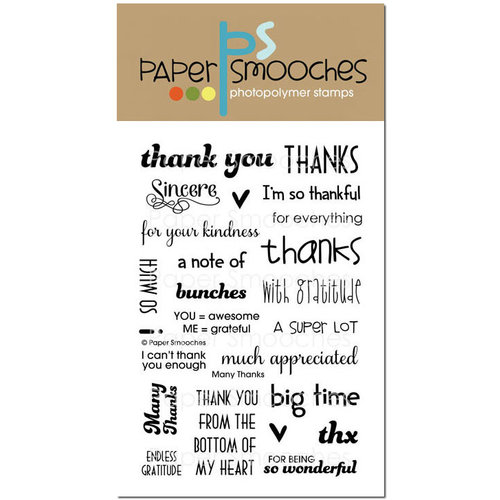 Paper Smooches - Clear Acrylic Stamps - Many Thanks