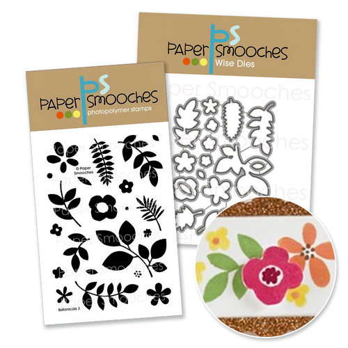 Paper Smooches - Die and Acrylic Stamp Set - Botanicals III Three Bundle