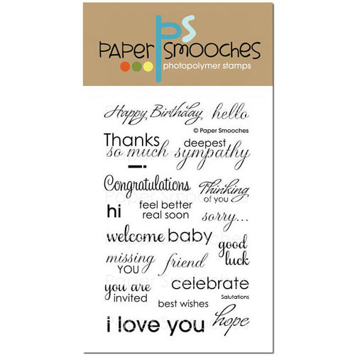 Paper Smooches - Clear Acrylic Stamps - Salutations