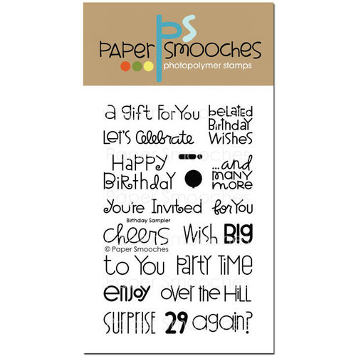 Paper Smooches - Clear Acrylic Stamps - Birthday Sampler