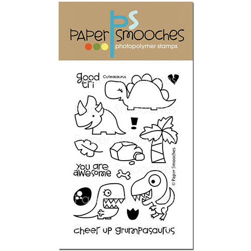 Paper Smooches - Clear Acrylic Stamps - Cuteasaurus