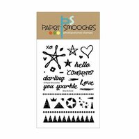 Paper Smooches - Clear Acrylic Stamps - Silver and Gold