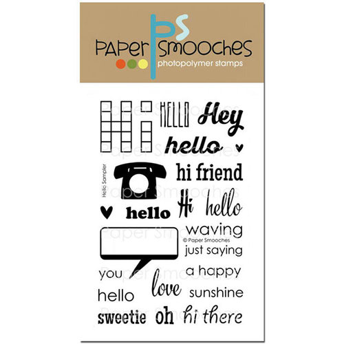 Paper Smooches - Clear Acrylic Stamps - Hello Sampler