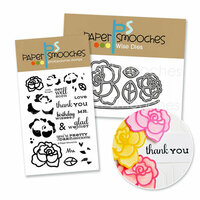 Paper Smooches - Die and Acrylic Stamp Set - Roses - Lovely Thoughts Bundle