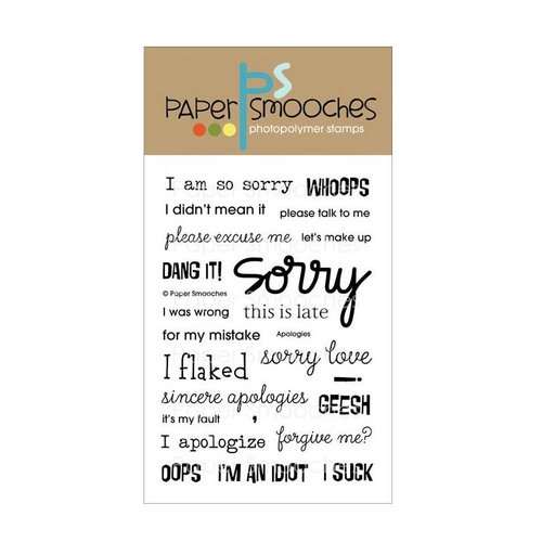 Paper Smooches - Clear Acrylic Stamps - Apologies