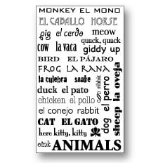 Piggy Tales - Rub-Ons - English and Spanish - Animals, CLEARANCE