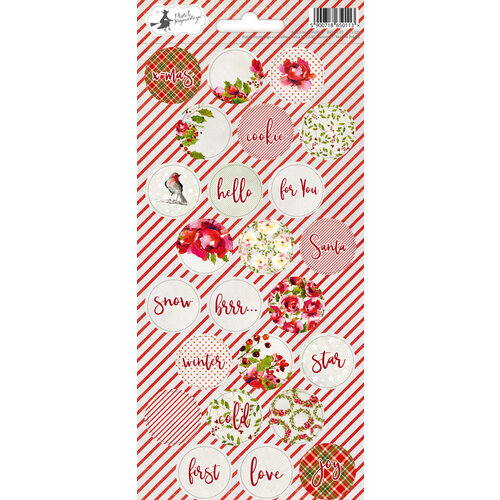 P13 - Rosy Cosy Christmas Collection - Cardstock Sticker Sheet - Three