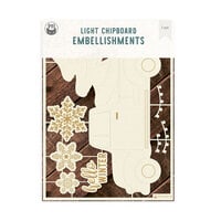 P13 - Christmas Charm Collection - Light Chipboard Embellishments - Set 06
