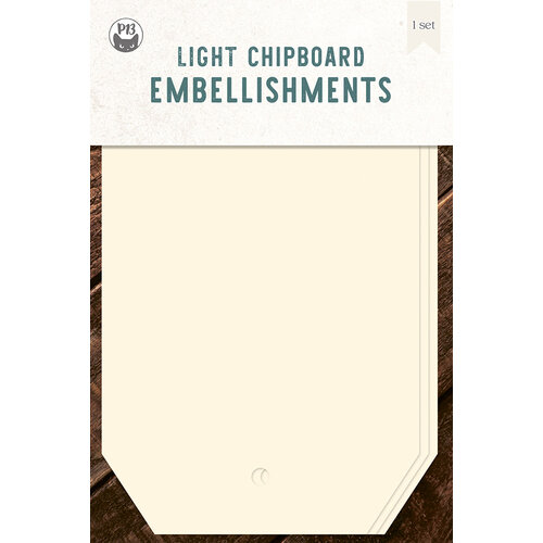 P13 - Light Chipboard Embellishments - Large Tags - Set 01
