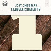 P13 - Light Chipboard Embellishments - Deco Base - 8 x 8 Numbers - 1