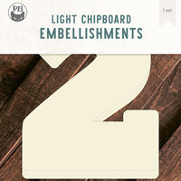 P13 - Light Chipboard Embellishments - Deco Base - 8 x 8 Numbers - 2