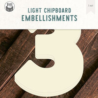 P13 - Light Chipboard Embellishments - Deco Base - 8 x 8 Numbers - 3