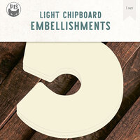 P13 - Light Chipboard Embellishments - Deco Base - 8 x 8 Numbers - 5