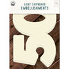 P13 - Light Chipboard Embellishments - Deco Base - 6 x 8 Numbers - 50