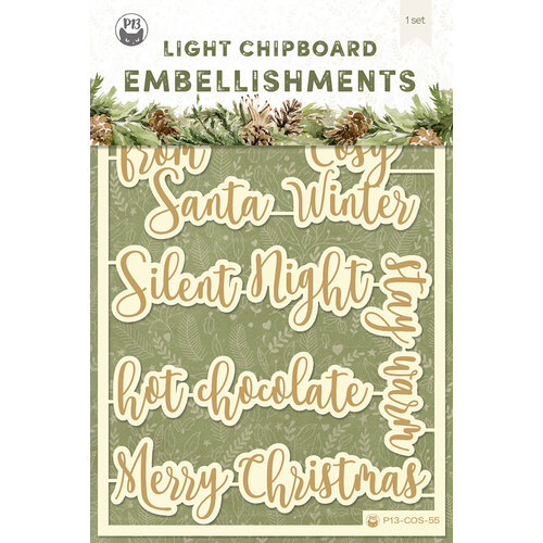 P13 - Cosy Winter Collection - Light Chipboard Embellishments - Set 06