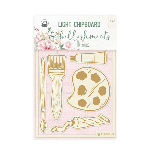 P13 - Let Your Creativity Bloom Collection - Light Chipboard Embellishments - Set 01