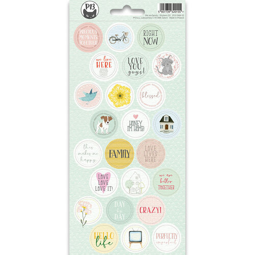 P13 - We Are Family Collection - Cardstock Sticker Sheet - Three