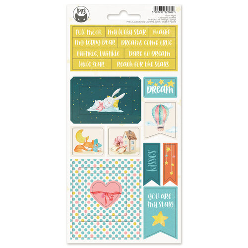 P13 - Good Night Collection - Chipboard Stickers - Sheet 01