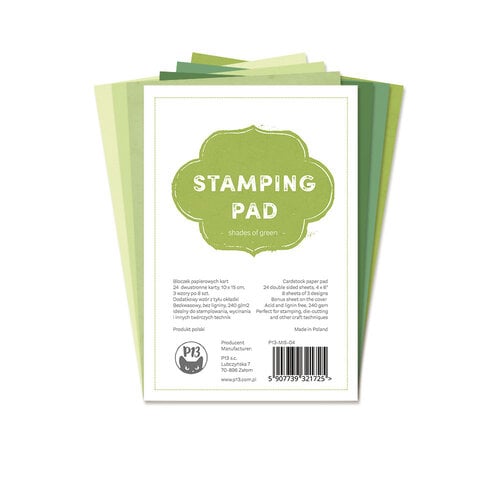 P13 - 4 x 6 Paper Pad - Stamping Pad - Shades of Green