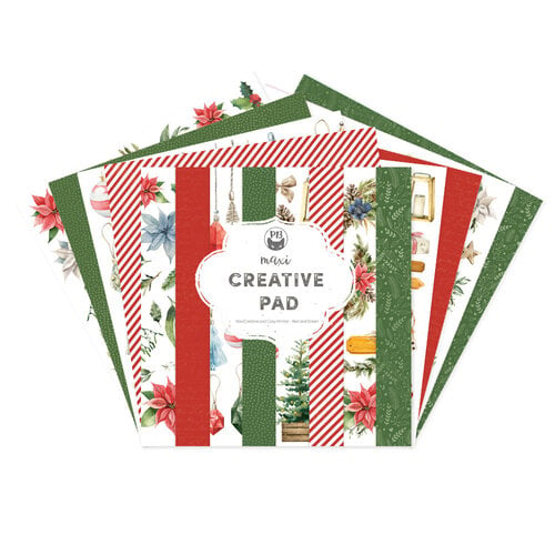 P13 - Cosy Winter Collection - 12 x 12 Paper Pad - Maxi Creative Pad - Red and Green