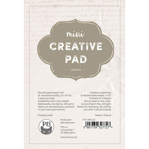 P13 - 4 x 6 Paper Pad - Mini Creative Pad - Letters