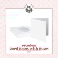 P13 - Premium Card Bases Collection - Square Card Bases with Round Window Boxes - White - 3 Pack