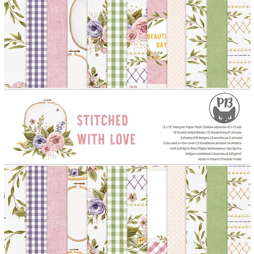 P13 - Stitched with Love Collection - 12 x 12 Paper Pad