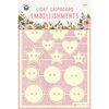 P13 - Stitched with Love Collection - Light Chipboard Embellishments - Set 06