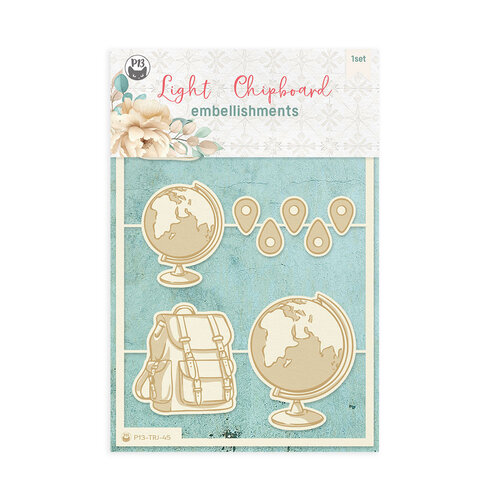 P13 - Travel Journal Collection - Light Chipboard Embellishments - 2