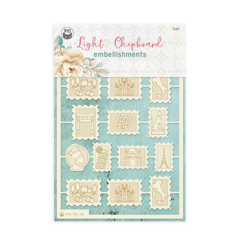 P13 - Travel Journal Collection - Light Chipboard Embellishments - 6
