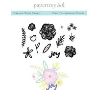 Papertrey Ink - Clear Photopolymer Stamps - Sidewalk Chalk Flowers