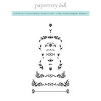 Papertrey Ink - Clear Photopolymer Stamps - Go-To Gift Card Holder - Book Scrolls