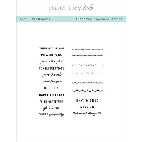 Papertrey Ink - Clear Photopolymer Stamps - Tuck It Sentiments