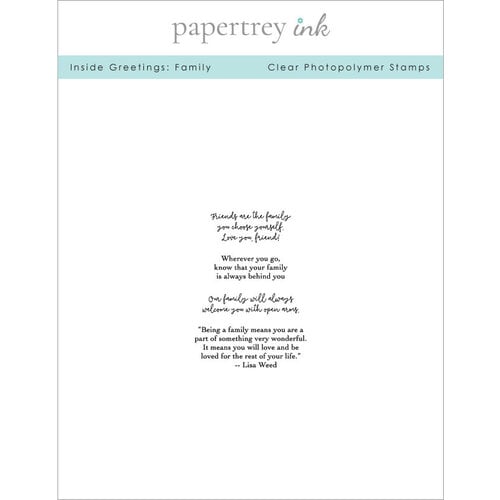 Papertrey Ink - Clear Photopolymer Stamps - Inside Greetings - Family