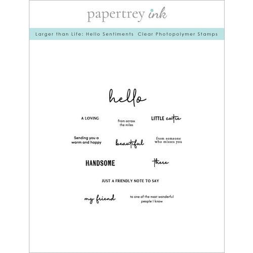 Papertrey Ink - Clear Photopolymer Stamps - Larger Than Life - Hello Sentiments