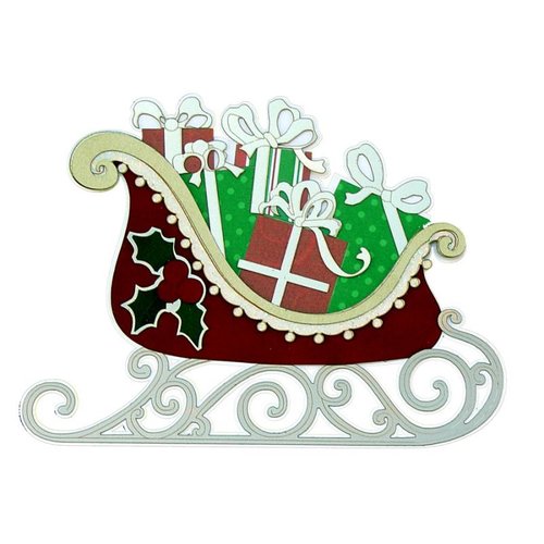 Paper Wizard - Happy Holidays Collection - Christmas - Die Cuts - Santa's Sleigh