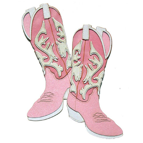 Paper Wizard - Travel Collection - Die Cuts - Cowboy Boots - Pink