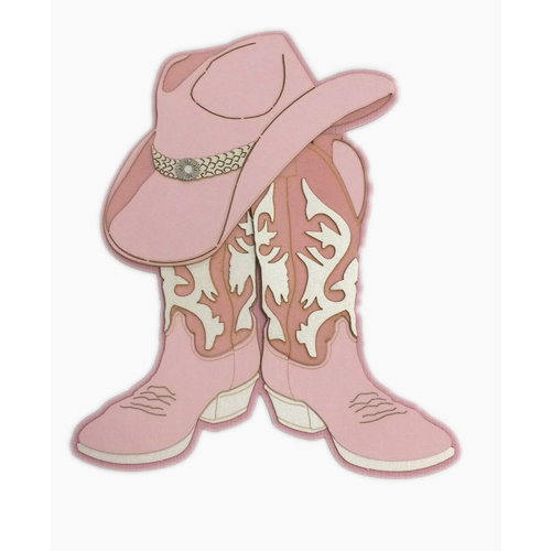 Paper Wizard - Country Style Collection - Die Cuts - Hat and Boots - Pink