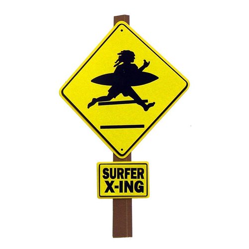 Paper Wizard - Beach Travel Collection - Die Cuts - Surfer Crossing Sign