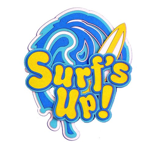 Paper Wizard - Beach Travel Collection - Die Cuts - Surf's Up Title