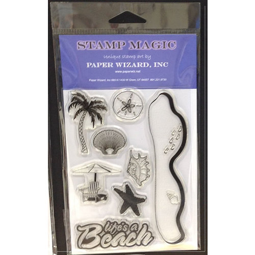 Paper Wizard - Clear Acrylic Stamp Set - Beach
