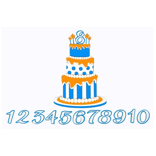 Paper Wizard - Die Cuts - Birthday Banner Cake - Blue