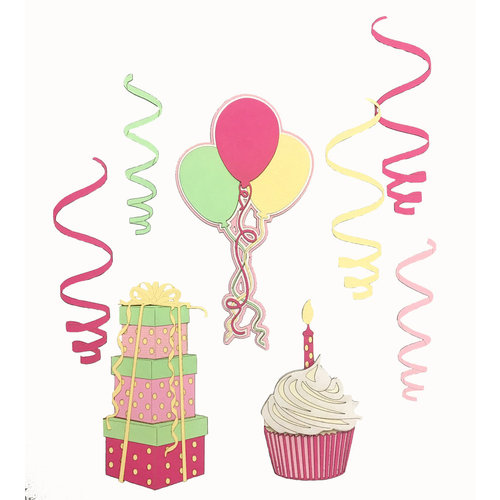 Paper Wizard - Die Cuts - Birthday Banner Minis - Pink