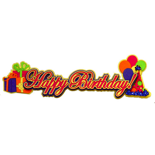 Paper Wizard - You Say Its Your Birthday Collection - Die Cuts - Happy Birthday - Script - Pink