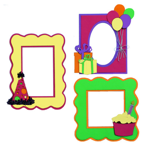 Paper Wizard - You Say Its Your Birthday Collection - Die Cuts - Happy Birthday - Frames - Pink