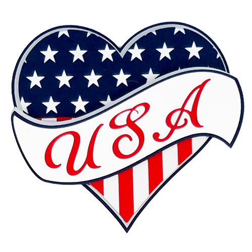 Paper Wizard - Stars and Stripes Collection - Die Cuts - USA Heart Banner