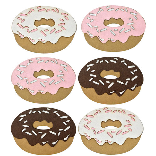 Paper Wizard - Sweet Shoppe Collection - Die Cuts - Half Dozen Doughnuts