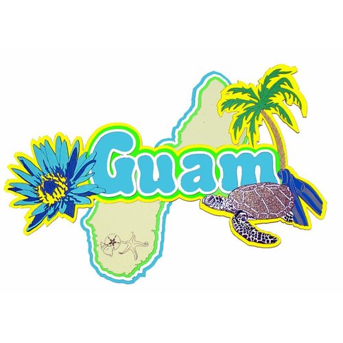 Paper Wizard - Country Maps Collection - Die Cuts - Map of Guam