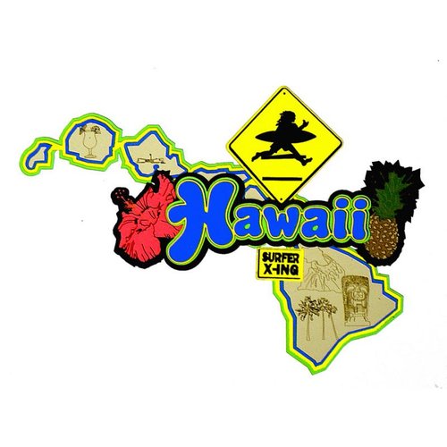Paper Wizard - Altered States Collection - Die Cuts - Map of Hawaii
