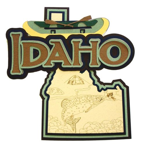 Paper Wizard - Altered States Collection - Die Cuts - Map of Idaho